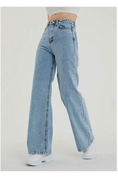 QİSSO Karyıkama Široke nogavice Visok struk Ženske farmerke