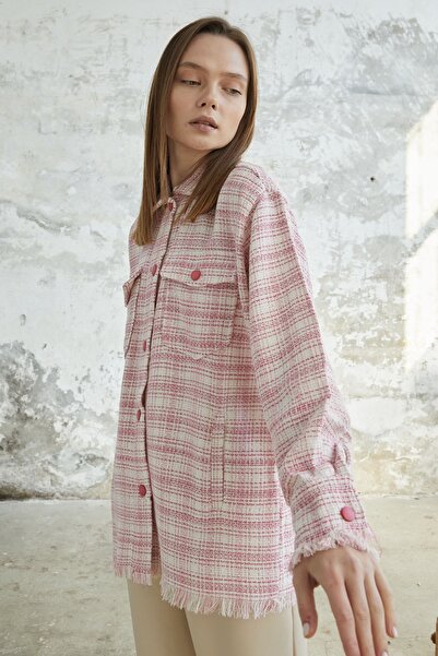 InStyle Košile se zapínáním na střapce – růžová