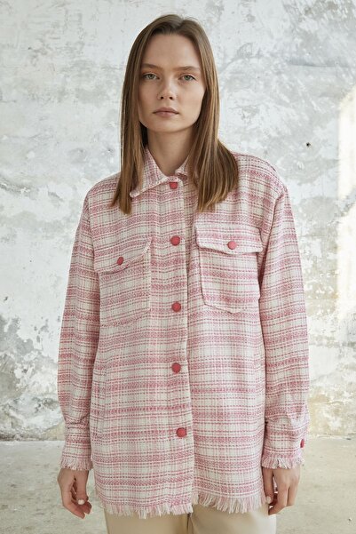 InStyle Košile se zapínáním na střapce – růžová