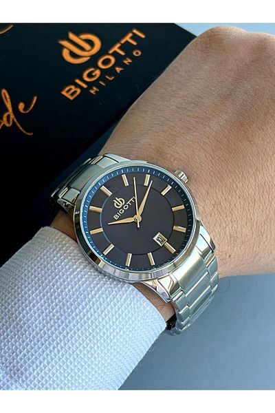 Bigotti EBG.1.10485.3 Bigotti Steel Cord 5 ATM Waterproof Men's Wristwatch+Card Holder Wallet