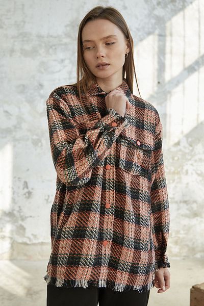 InStyle Tassel Detail Snap Fastener Shirt - Orange