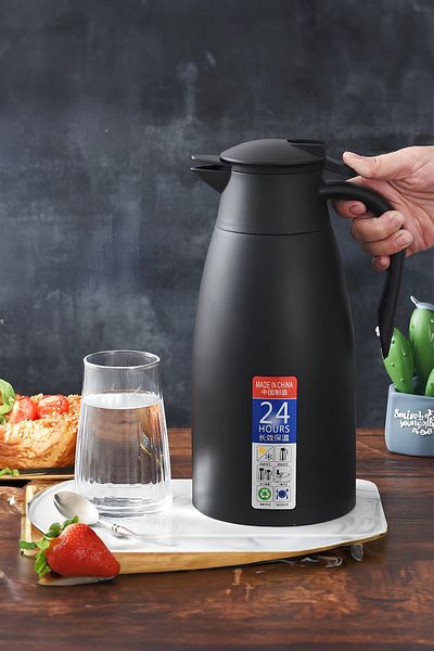 Weather Forecast 304 Steel 2 L Double Layer Black Vacuum Camping Picnic Large Tea Thermos Cin553sy