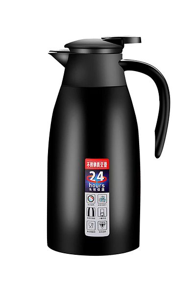 Weather Forecast 304 Steel 2 L Double Layer Black Vacuum Camping Picnic Large Tea Thermos Cin553sy