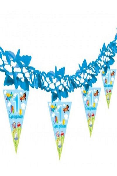 Kazanabil EXTENDING DECORATION PAPER WITH AN YEAR DAY WRITTING BLUE