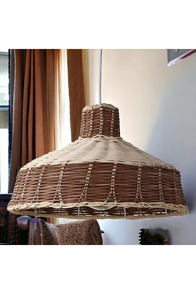 oceanpoint Rattan Single Chandelier Pendant Lamp Handmade 35x23cm