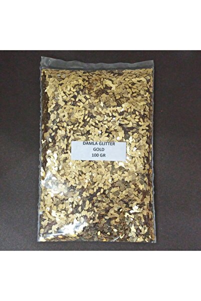 HOBİFLEX GLİTTER EPOKSİ REÇİNE SANATSAL SÜSLEME PULU DAMLA GÖRÜNÜMLÜ NAİL ART MAKYAJ SİM GOLD ALTIN 100 GR