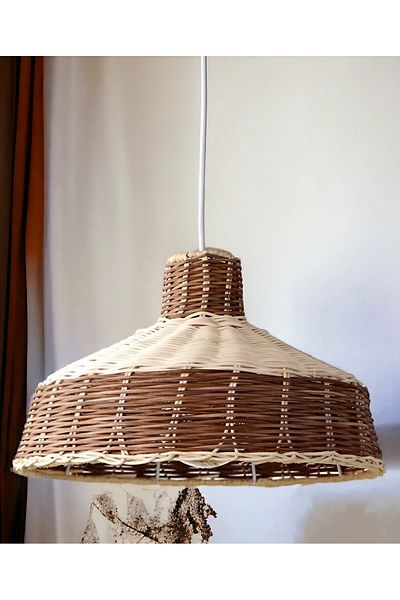 oceanpoint Rattan Single Chandelier Pendant Lamp Handmade 35x23cm