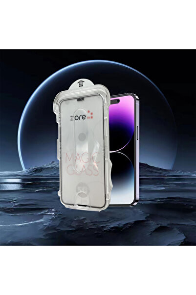 zore Apple iPhone 15 Pro Zore Kolay Uygulama Aparatlı 5D Magic Glass Cam Ekra...