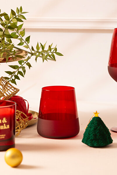 Rakle Matte Water Glass Set 6Pcs Red 420Cc