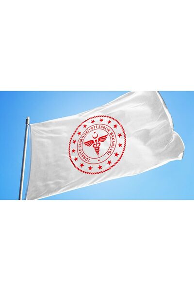 Özel Flama Bayrak bayrak sağlık bakanlığı 100x150cm direk bayrağı raşel kumaş