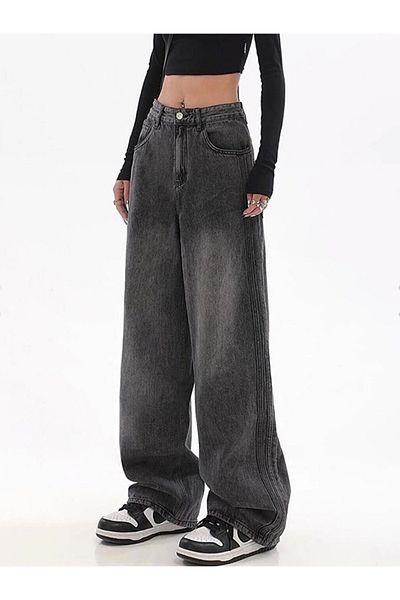 DeepWater Pofidi Vintage - Black Baggy Jeans, Washable Design