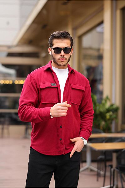 Stilkombin Cămașă oversize uni cu buzunar fleece XC U 201