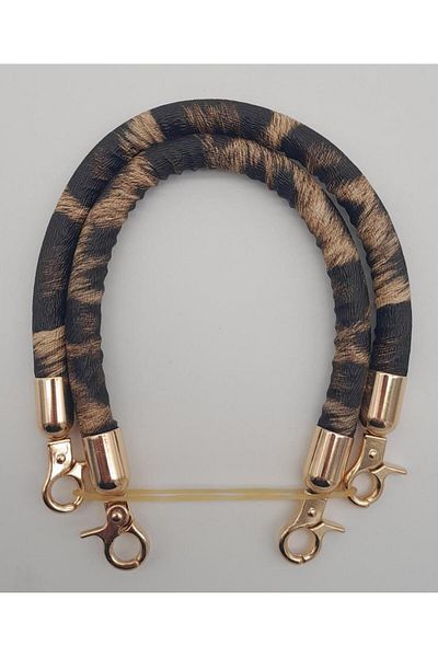 angel çanta aksesuar Angel Bag Accessory Double Short Cord Bag Handle Leopard Light Gold Metal