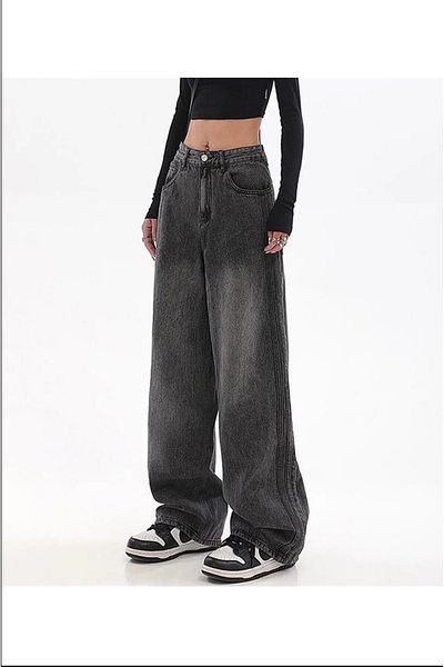 BROOD's Harajuku Style Black Color Wide Fit Retro Vintage Pants HANUİKİ