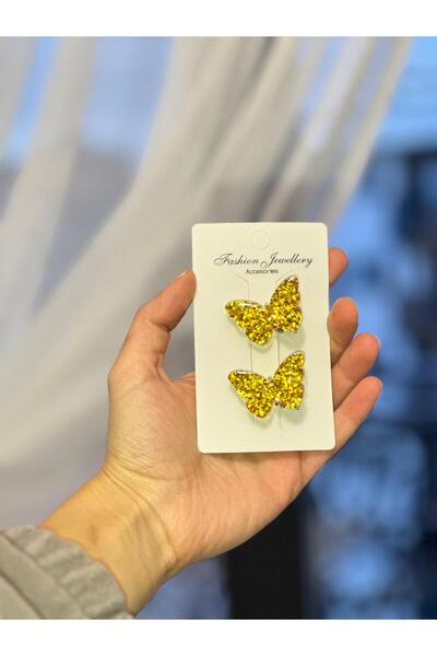 schkırt فراشة عزر الايبوكسي اللون الأصفر الفضي بريق الأطفال كوليت مشبك هدية مشبك