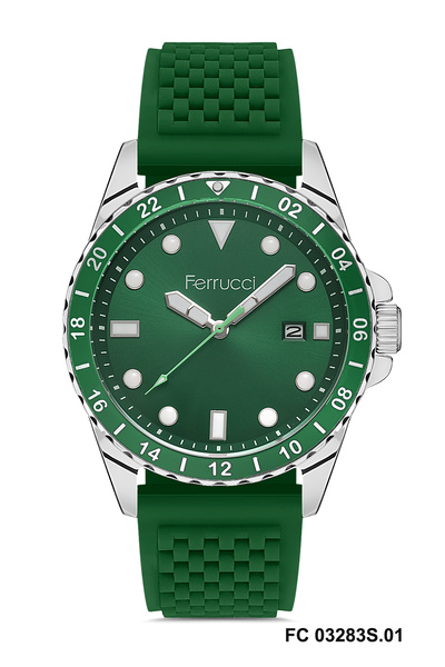 Ferrucci Yeşil Silikon Kordonlu Erkek Kol Saati-FC 03283S.01
