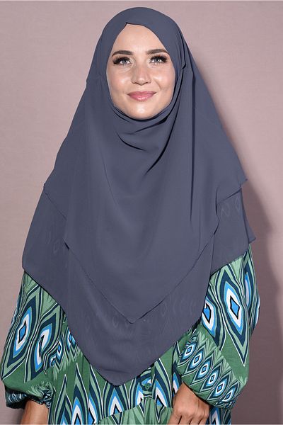 Nowa Scarf Hijab Medium Size Ready Chiffon Souffle Khimar Shawl Smoked