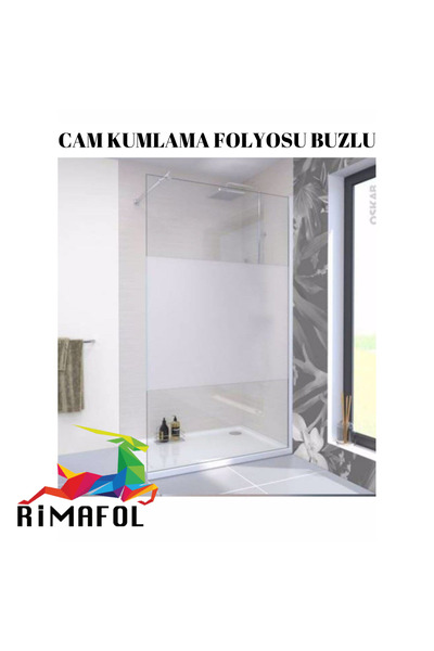 RİMAFOL CAM KUMLAMA FOLYOSU BUZLU CAM FİLMİ ofis-ev-mutfak pencere-cam balkon-duşakabin 50cmx4m