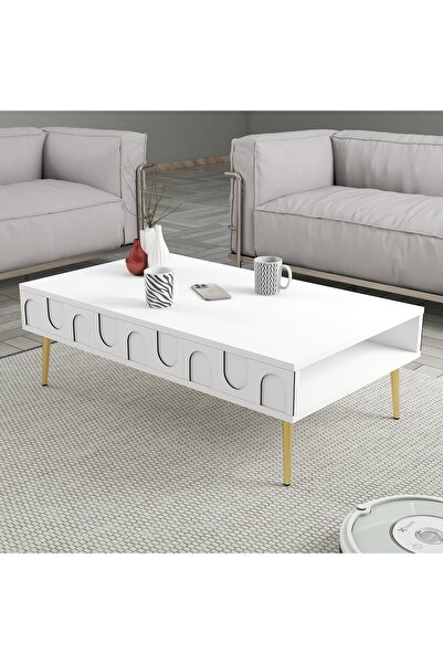Variant Mobilya Lyon Orta Sehpa - Beyaz / Altın