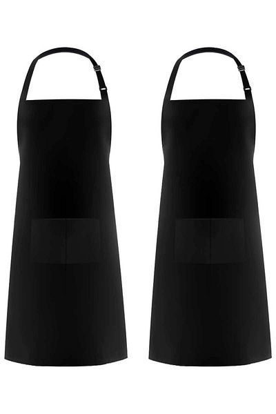 RevuBaby Kitchen Apron with Adjustment Strap Pocket Liquid Proof Apron with Long Binding Belt 2Pcs