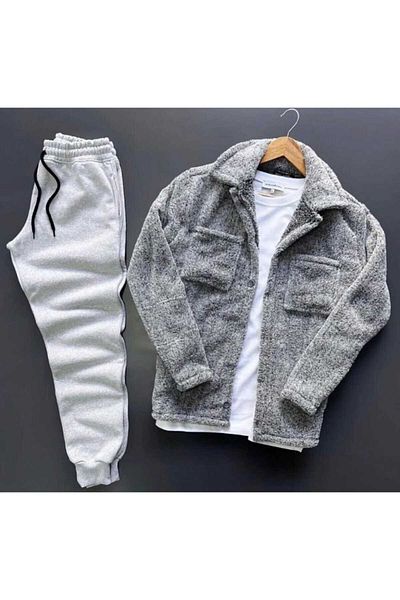 TREND Plush Jacket + Winter Tracksuit 2-Piece Combination