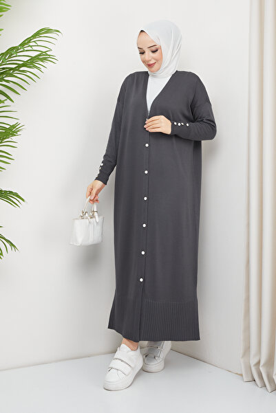 Pamuk Butik Γυναικεία Πλεκτά Ολόσωμη Ζακέτα Mercerized με λεπτομέρεια κουμπιού καπνιστή