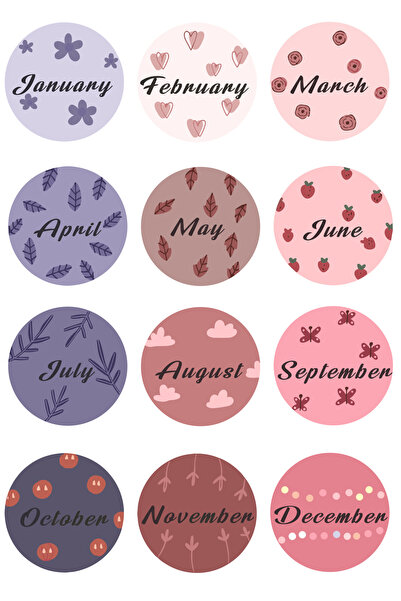 Belinay Bulutay Set de autocolante rotunde cu model floral