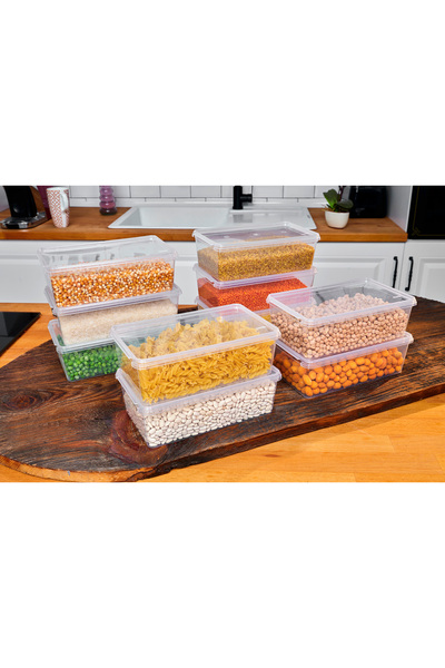 SUPERPUP Plastic Storage 20 Pieces Container Pulses Food Toy, Freezer Coffee with Lock 2 Liters (23X14X8 CM)