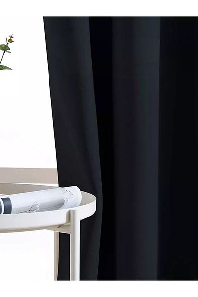Cortibo Blackout Blackout Background Curtain Black