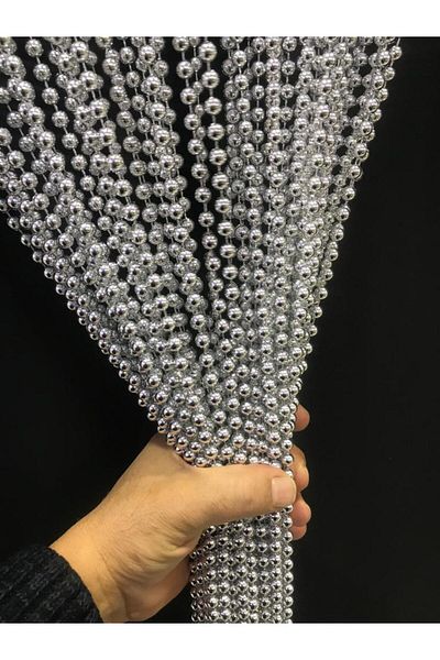 özdeğer home 90x200 Silver 1.5 Cm Dec Bright Silver Color Door Ornament Chain Curtain Decor Curtain Flapper Curtain