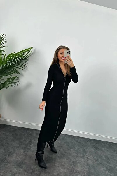 İDA ACCESSORY Γυναικείο μακρυμάνικο φόρεμα ειδικής σειράς Ottoman Fabric με φ...