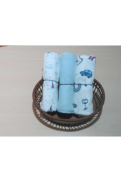 Alpıno ALPINOBABY MUSLIN COVER 85cm*85 cm (3 pieces) 100% COTTON BABY BLANKET