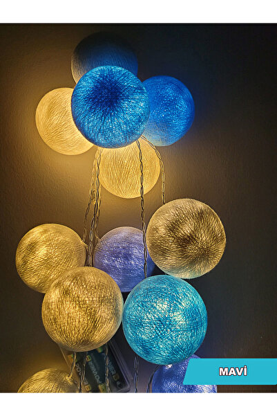 Genel Markalar Led Işıklı Aydınlatma Toplar 3 Metre 20 Top Dekoratif Gece Lam...