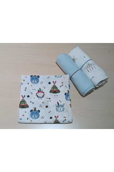 Alpıno ALPINOBABY MUSLIN COVER 85cm*85 cm (3 pieces) COTTON BABY BLANKET