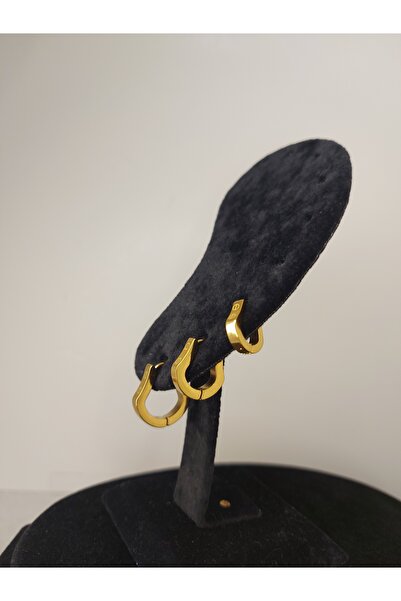 Romea طقم أقراط من الفولاذ المقاوم للتشويه مكون من 3 قطع بلون ذهبي