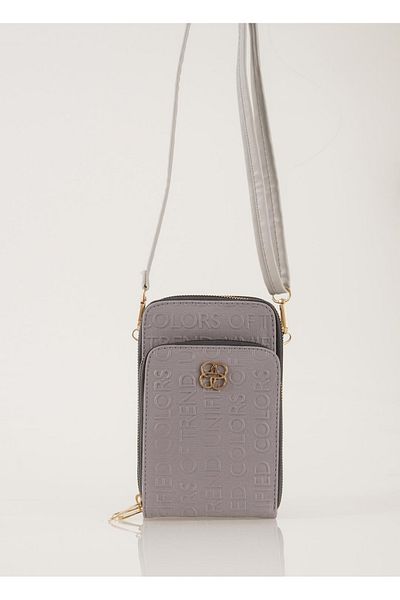 samilon Geantă de umăr și crossbody gri pentru femei