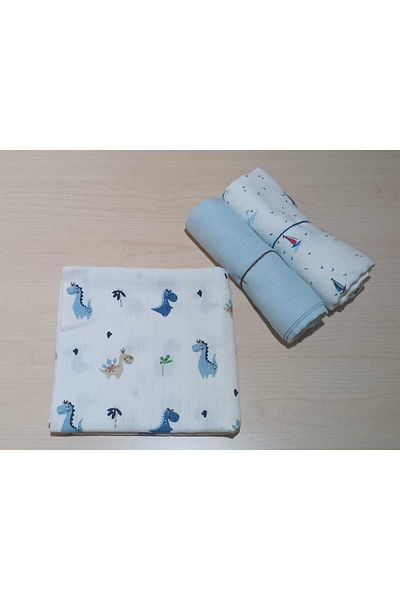 Alpıno ALPINOBABY MUSLIN COVER 85cm*85 cm (3 pieces) 100% COTTON BABY BLANKET
