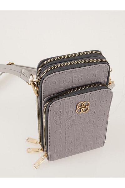 samilon Geantă de umăr și crossbody gri pentru femei