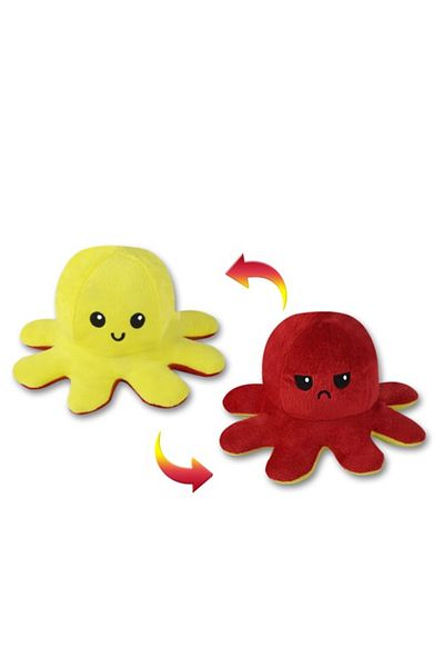 Halley Oyuncak Cute Two-Faced Octopus Red - Yellow