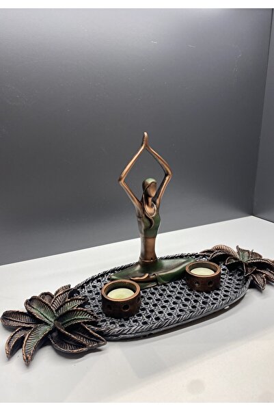 Gift Garden Yoga Yapan Kadın Yeni Model Mumluk Biblo