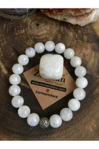 STORE ZARMAN Sertifikalı 8 MM Aytaşı Gümüş Aparatlı Bileklik