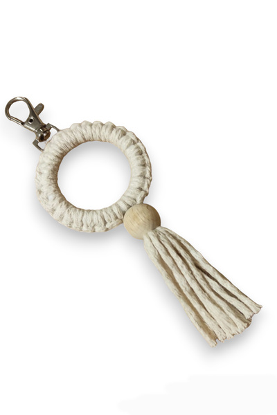 nftart.design سلسلة مفاتيح مصنوعة يدويًا من مكرامية وحقيبة زينة