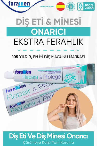 Foramen إصلاح وحماية اللثة ومينا الأسنان معجون أسنان منعش للغاية 75 مل/90 جرام