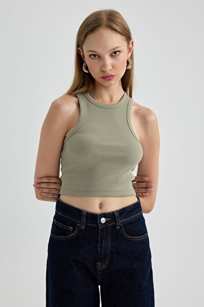 DeFacto Fitted Halter Yaka Fitilli Kaşkorse Atlet U0357az23sm