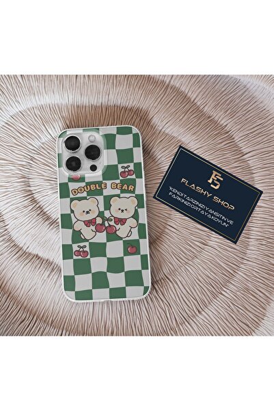 Flashy Shop جراب شفاف متوافق مع هاتف Realme C53 بتصميم دببة لطيفة مزدوجة