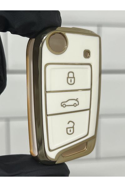 BARKAS ELEKTRONİK Skoda Octavia Rapid Fabia Kamiq Karoq Kodiaq Scala Nano Key Case White