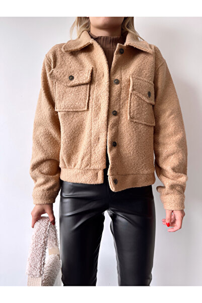 MONAMORE WOMEN'S STONE COLOR BULLET FABRIC COAT