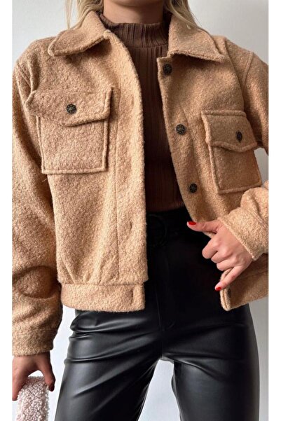 MONAMORE WOMEN'S STONE COLOR BULLET FABRIC COAT