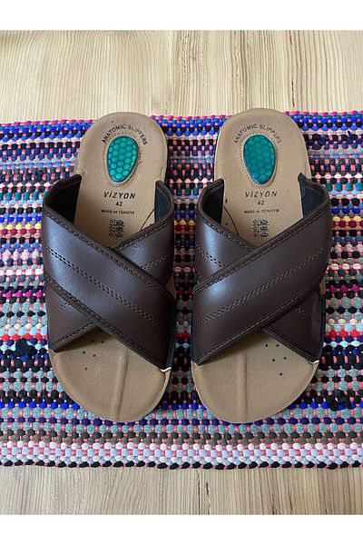 Eylül Spor Ανδρικές μαύρες παντόφλες Heel Spur Ultra Soft Gel σόλας Παντόφλες εσωτερικού χώρου Καθημερινές παντόφλες