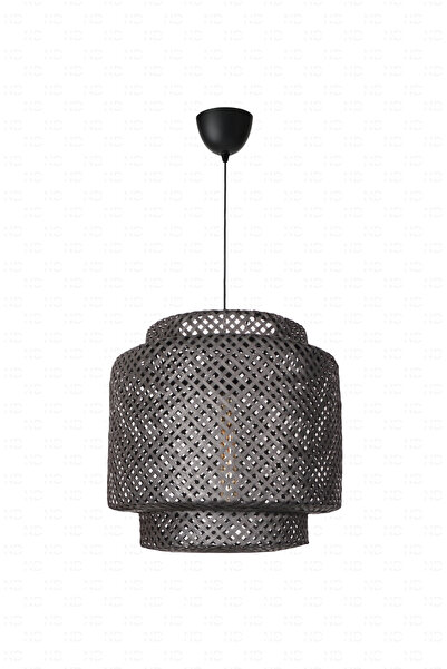 Naturel Home Sinnerlig Bambu Siyah Avize 40cm- İskandinav, Modern, Bohem, Rat...